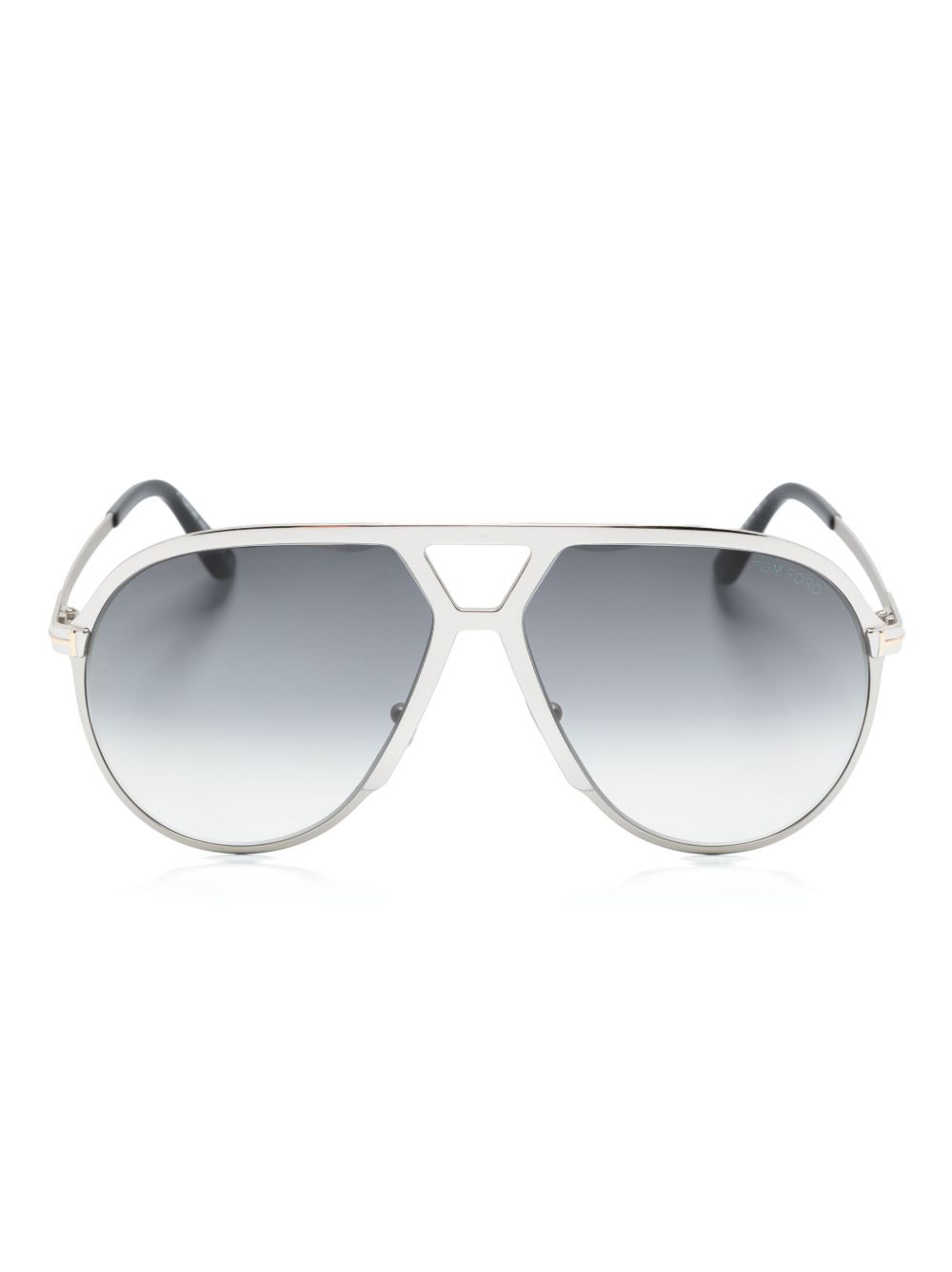 TOM FORD Eyewear Xavier 飞行员镜框太阳眼镜 - 银色