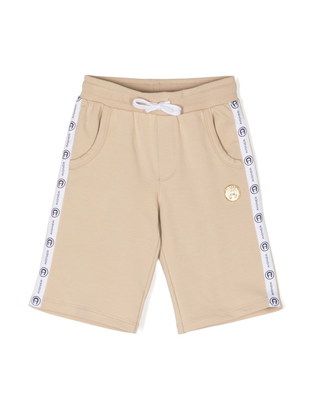 Aigner Kids logo印花运动短裤 - 中性色