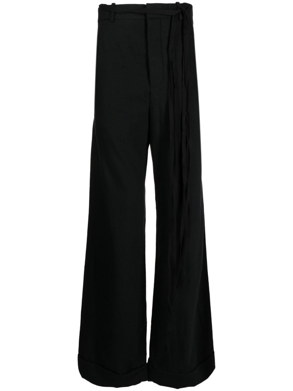Ann Demeulemeester Leon 中腰阔腿长裤 - 黑色
