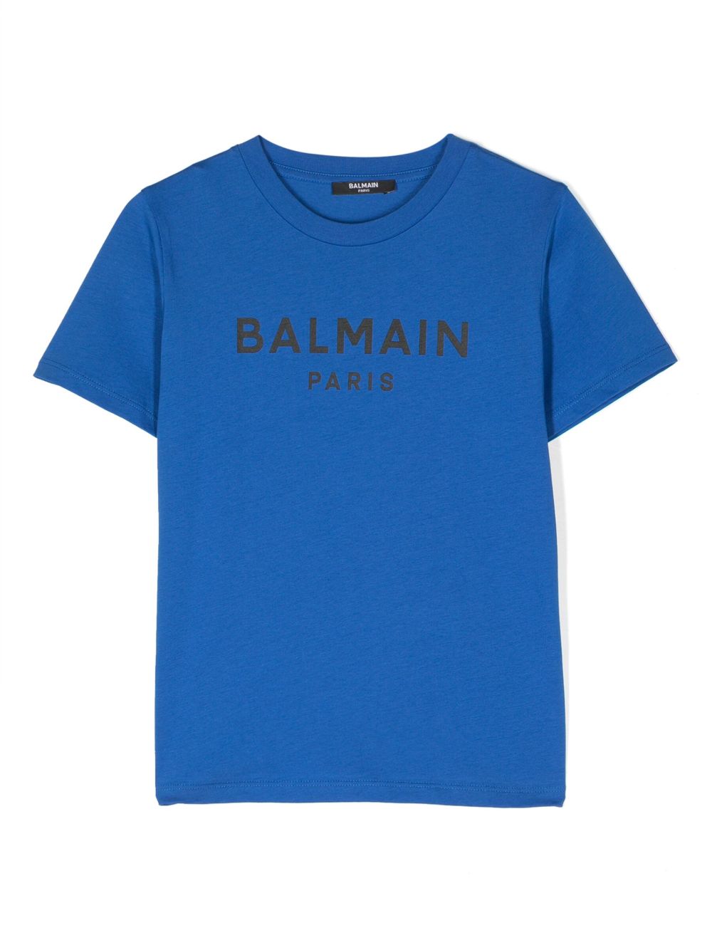 Balmain Kids logo印花棉T恤 - 蓝色