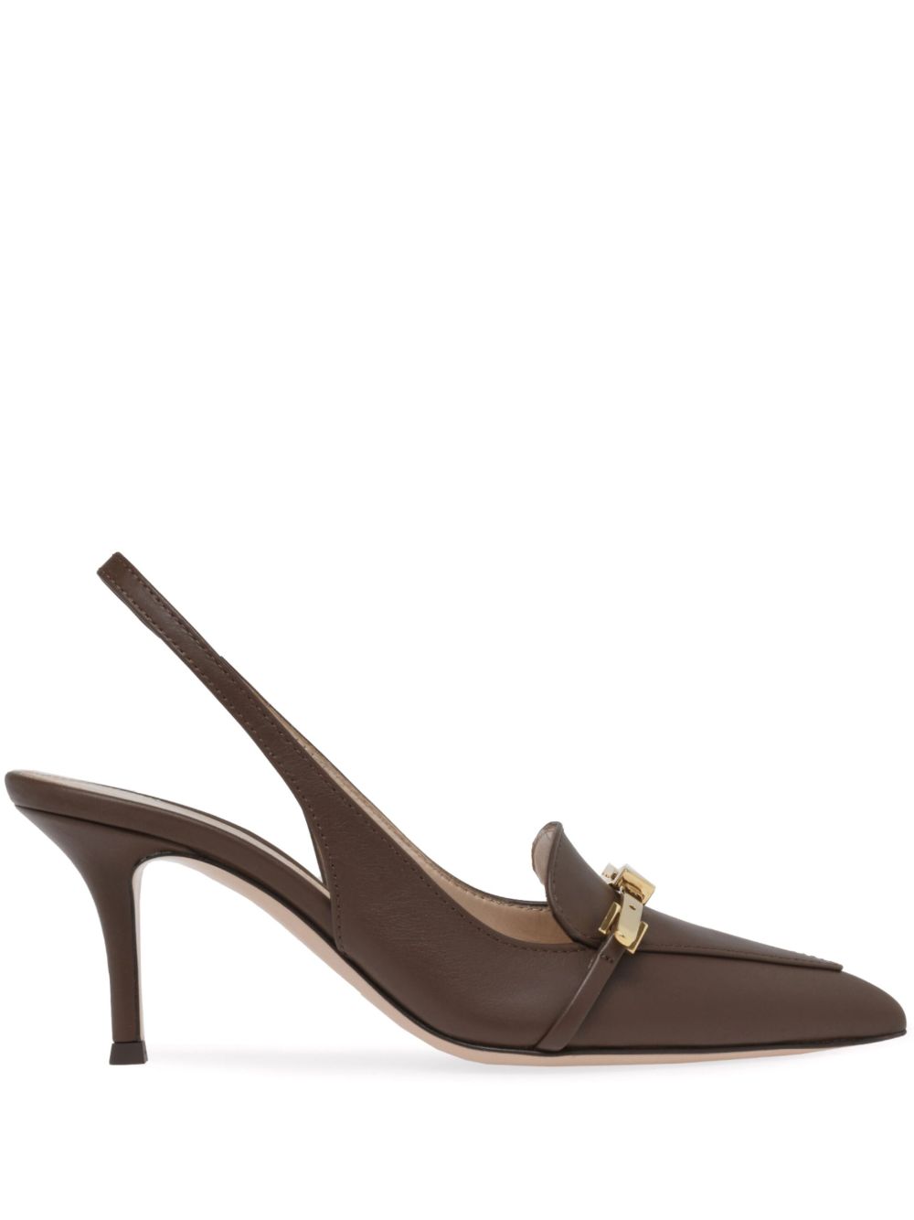 Gianvito Rossi Carrey Sling 中跟鞋（7厘米） - 褐色