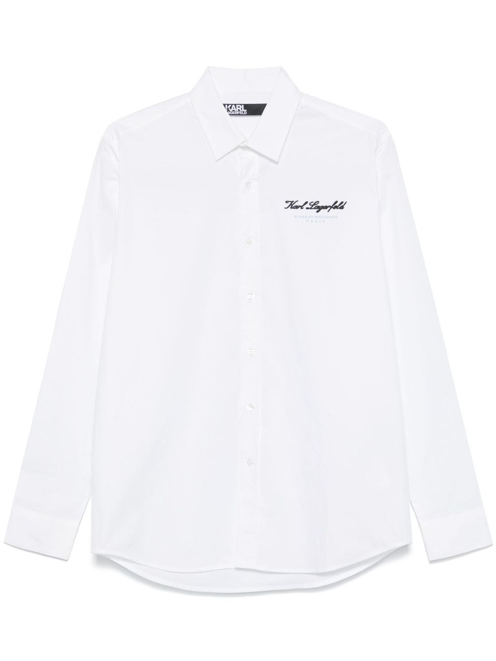 Karl Lagerfeld logo凸纹衬衫 - 白色