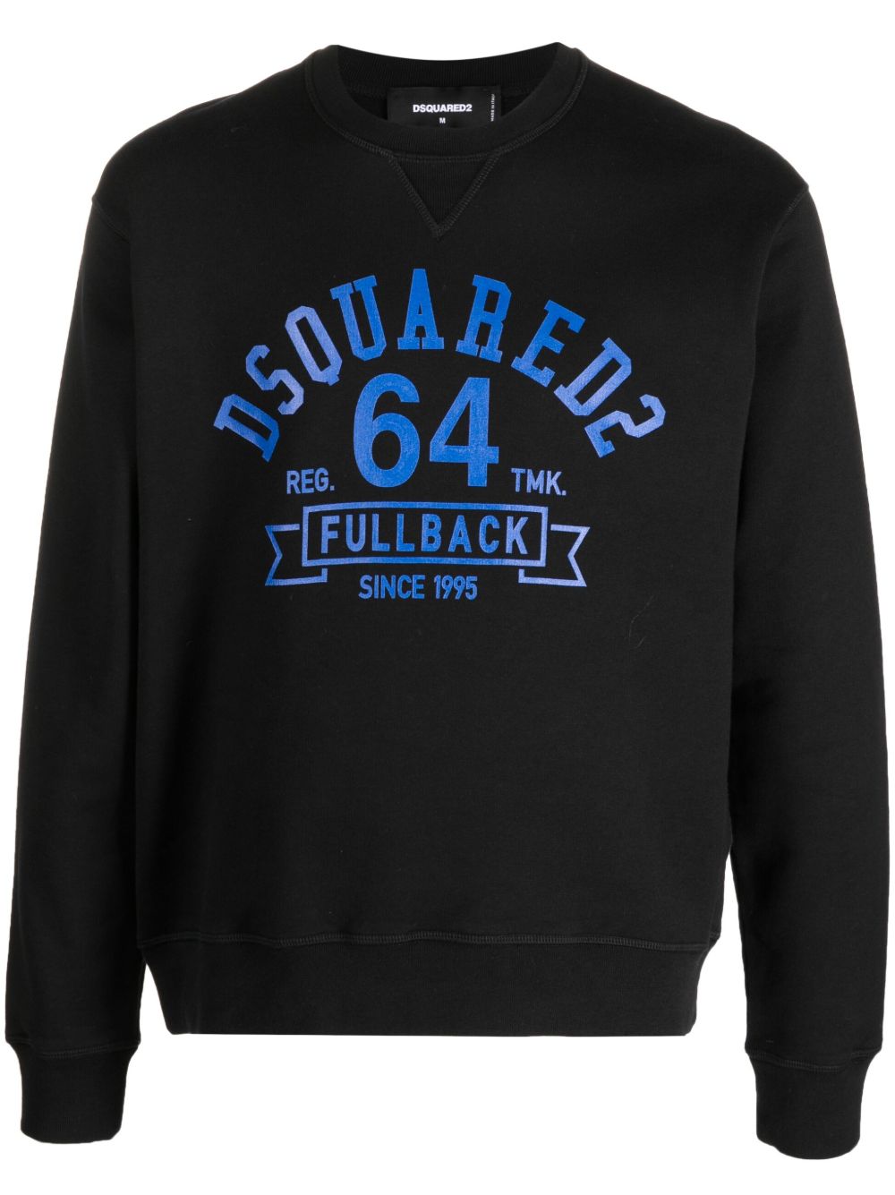 DSQUARED2 logo印花棉卫衣 - 黑色