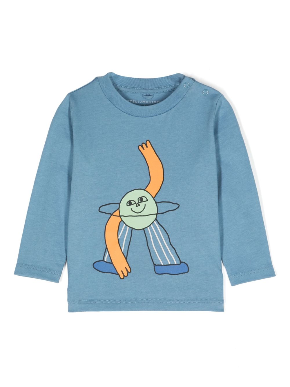 Stella McCartney Kids 图案印花棉T恤 - 蓝色