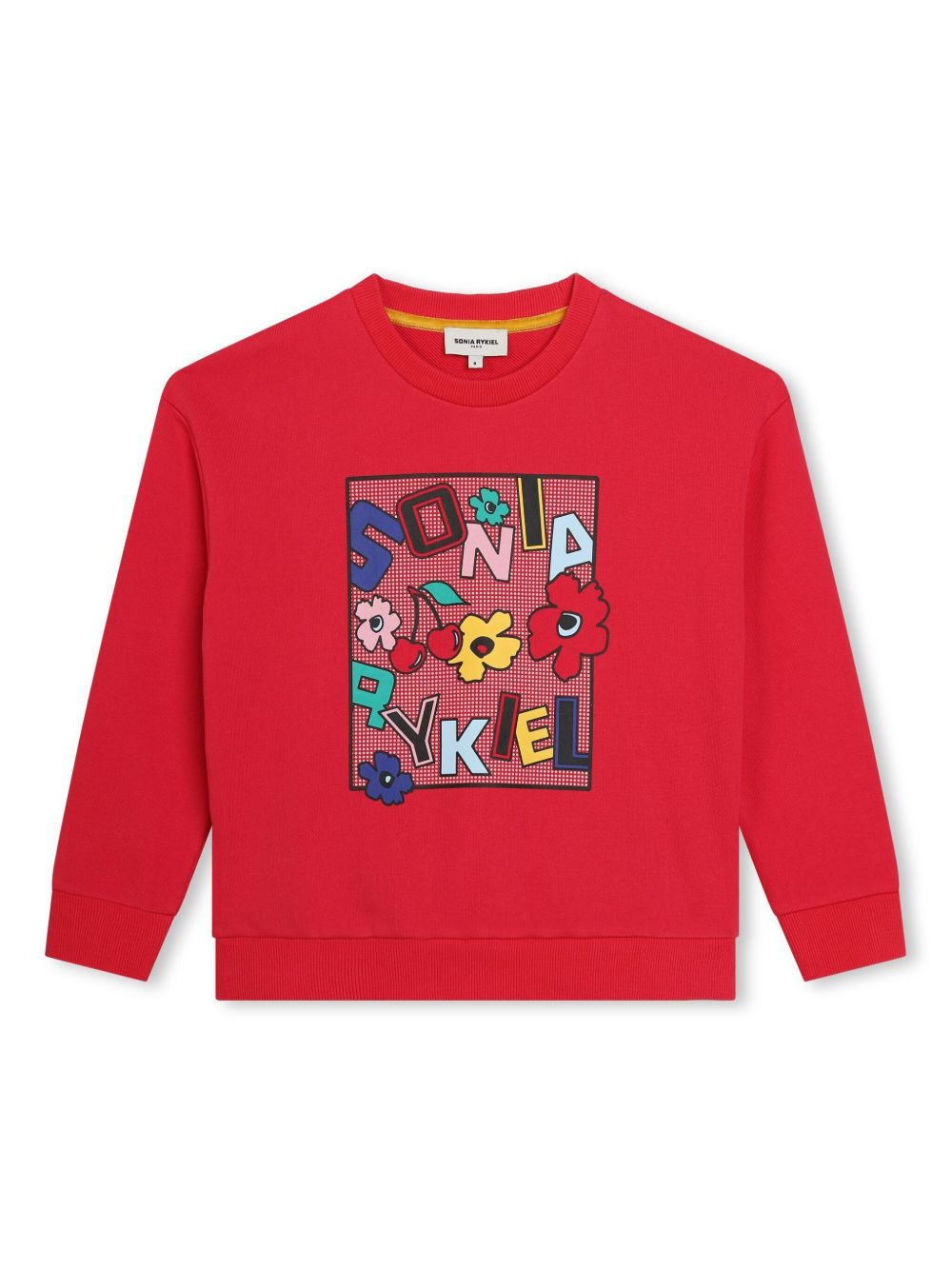 SONIA RYKIEL ENFANT logo印花棉卫衣 - 红色