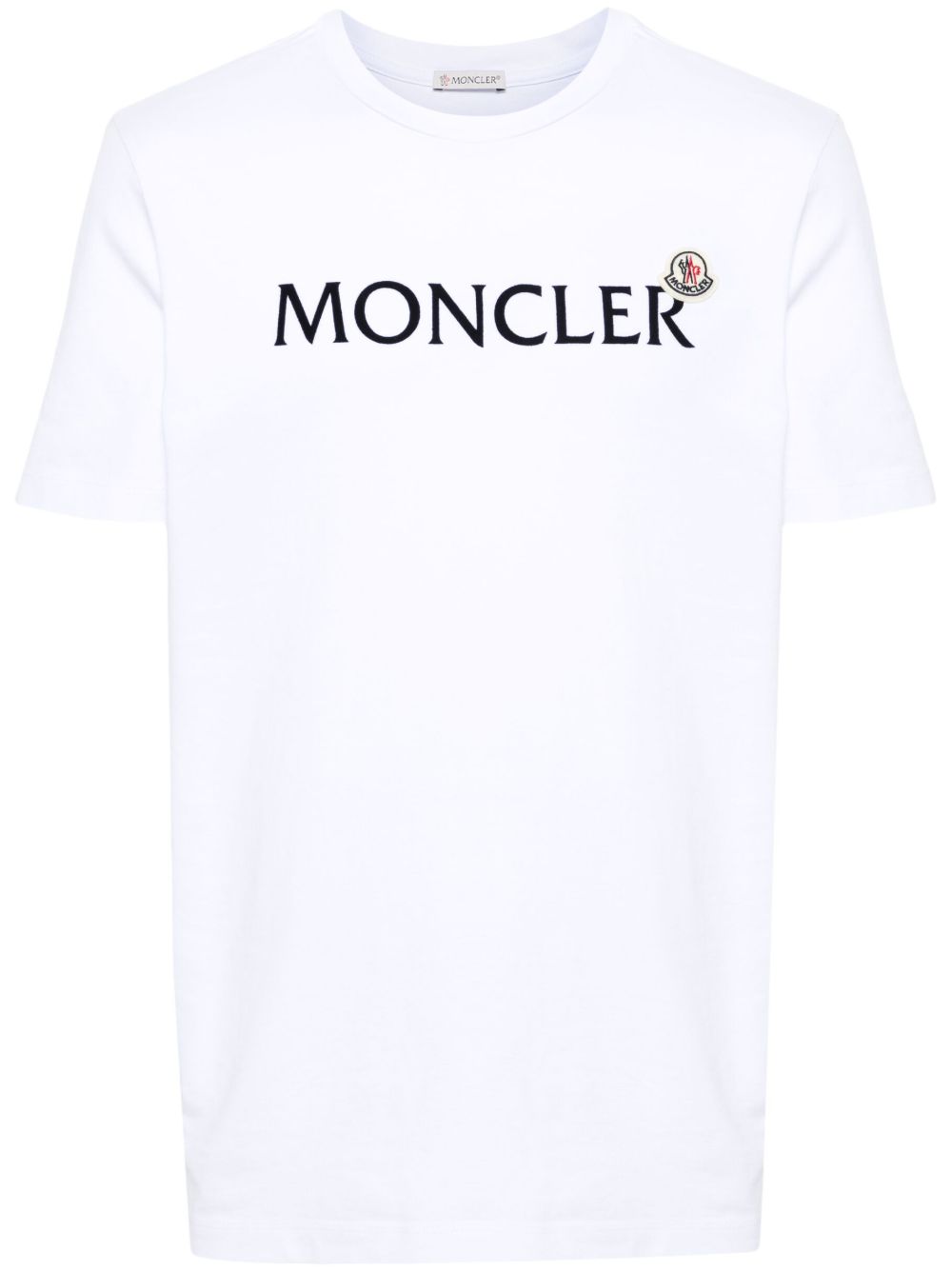 Moncler 植绒logo棉T恤 - 白色