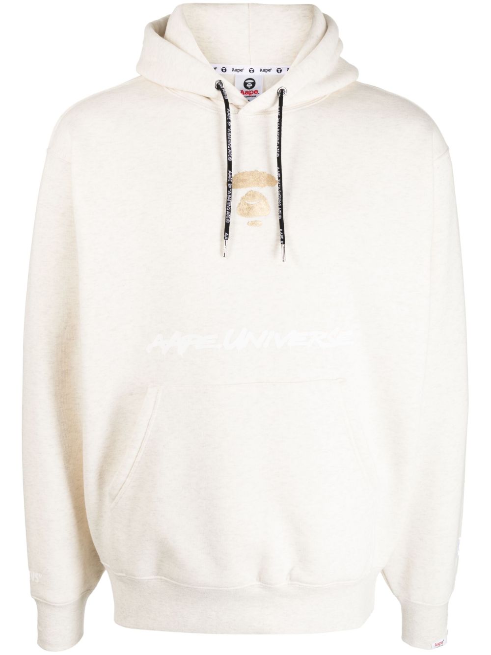 AAPE BY *A BATHING APE® logo印花平纹针织连帽衫 - 中性色
