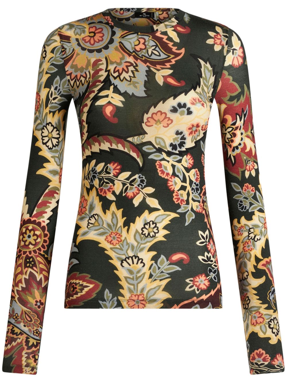 ETRO 佩斯理印花平纹针织上衣 - 绿色