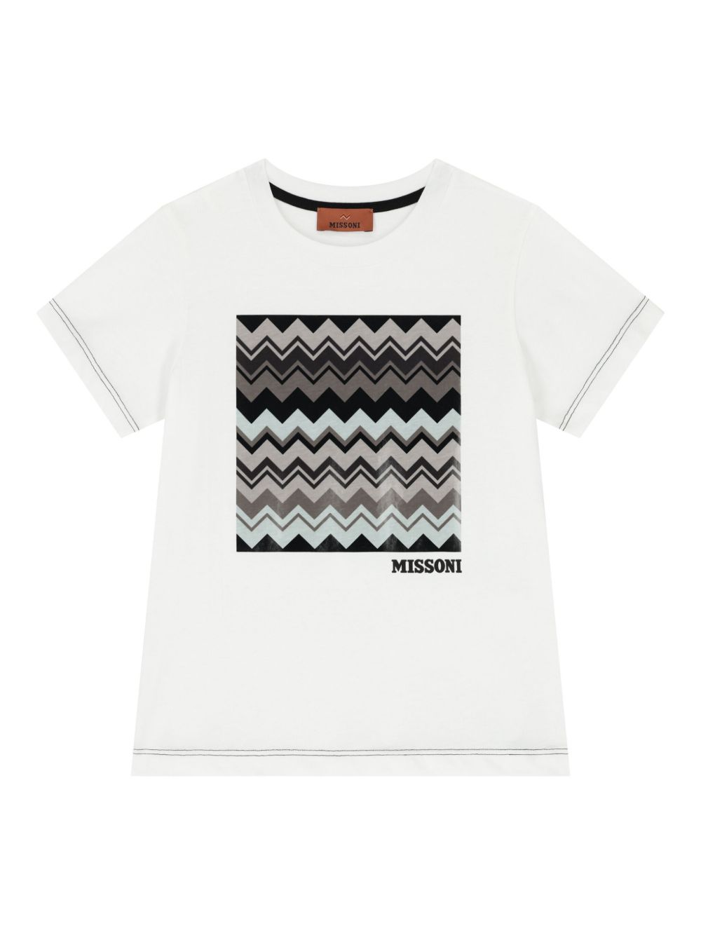 Missoni Kids Z字形图案印花T恤 - 白色