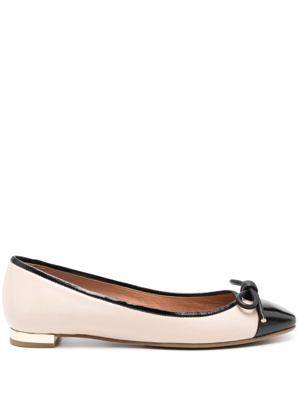 Aquazzura Parisina 皮质芭蕾平底鞋 - 中性色