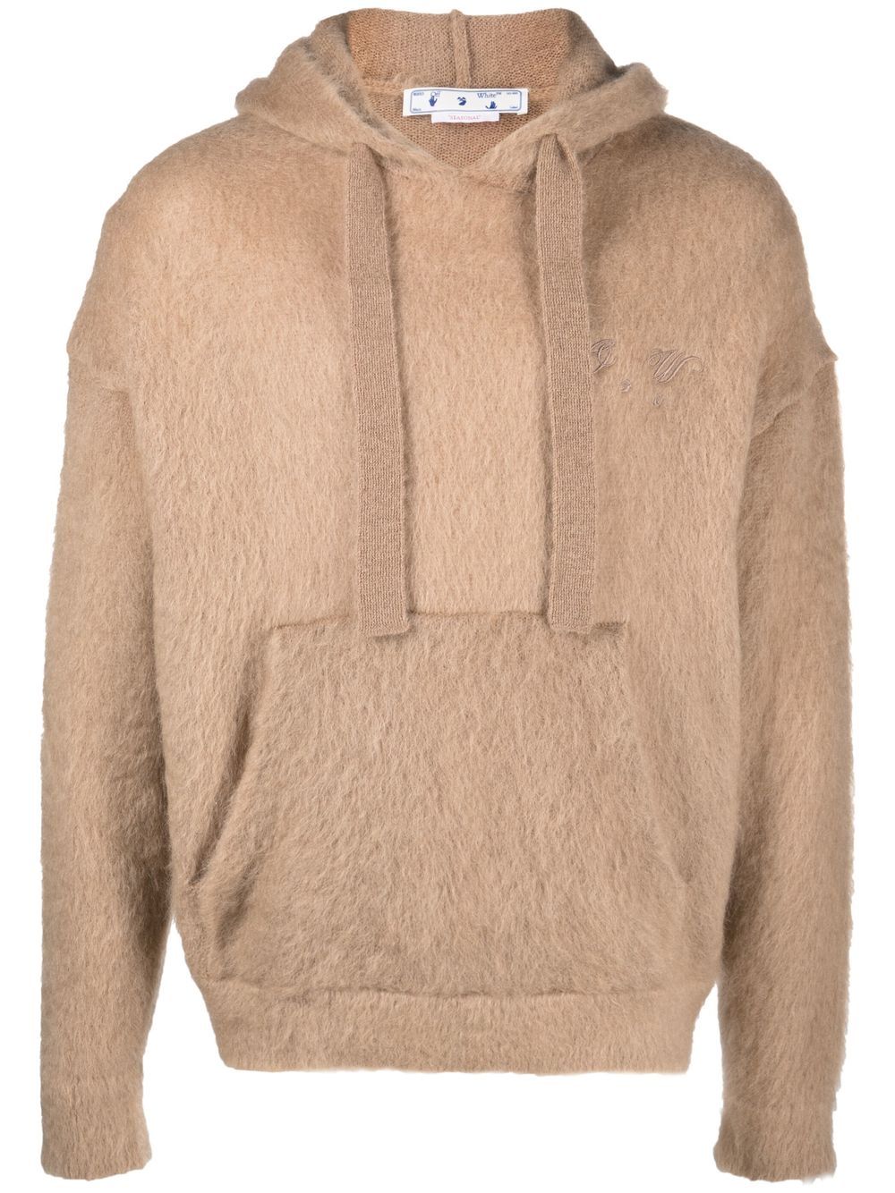 Off-White 箭头图案拉绒抽绳连帽衫 - 中性色