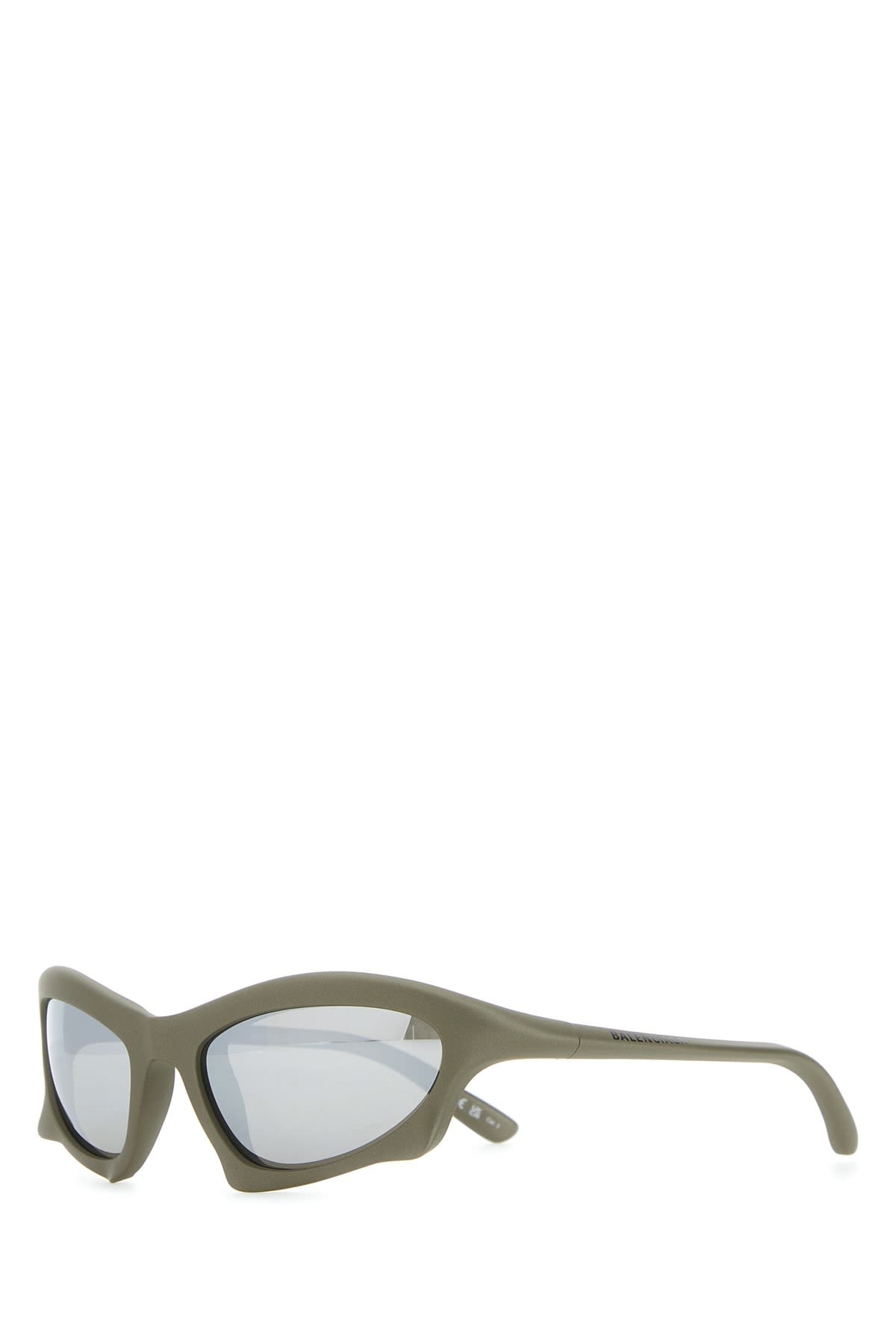 Balenciaga Silver Acetate Bat Rectangle Sunglasses