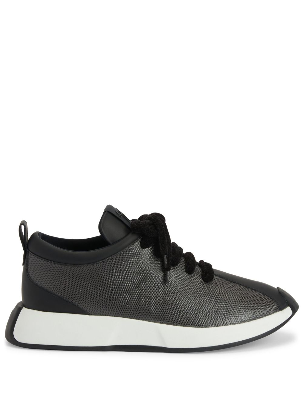 Giuseppe Zanotti Ferox 拼接皮质运动鞋 - 灰色