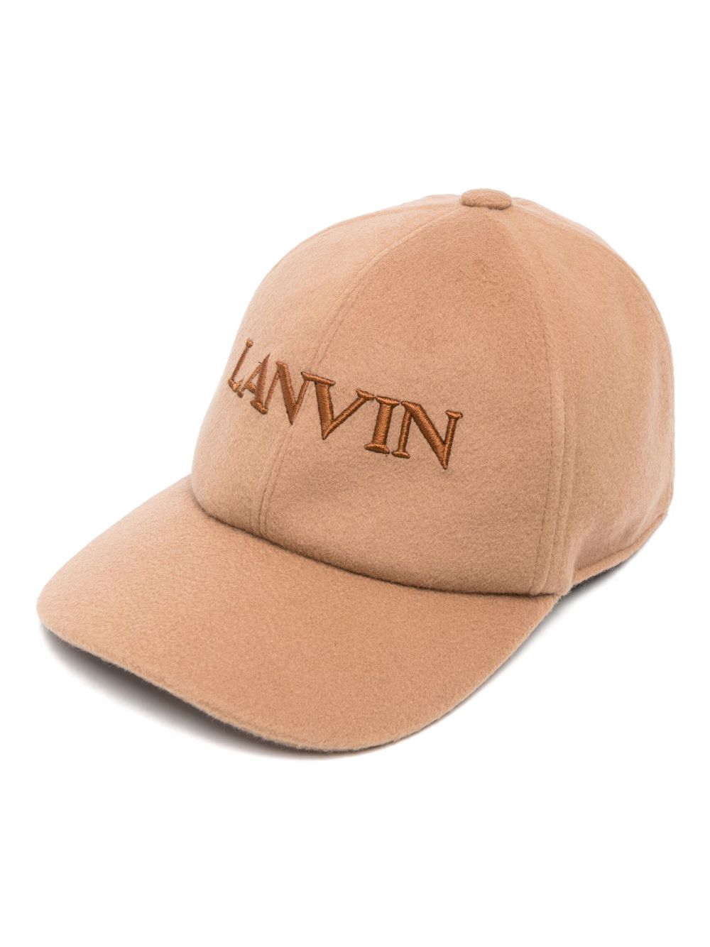 Lanvin logo刺绣棒球帽 - 褐色