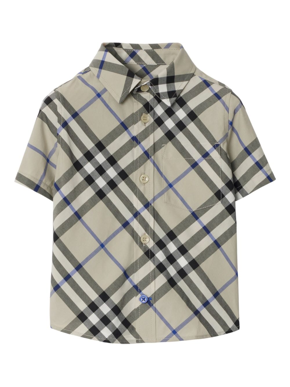 Burberry Kids 格纹棉衬衫 - 中性色