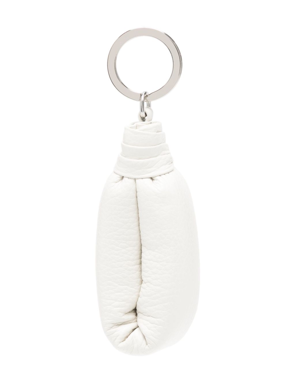 LEMAIRE logo-engraved leather keyring - 白色