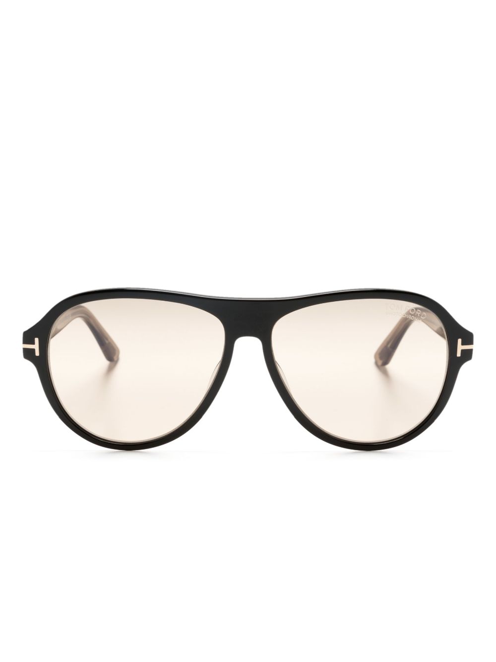TOM FORD Eyewear Quincy 飞行员镜框太阳眼镜 - 黑色