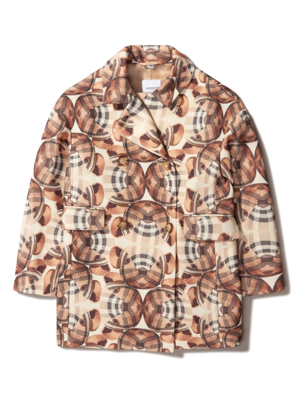 Burberry Kids Thomas Bear 双排扣外套 - 褐色