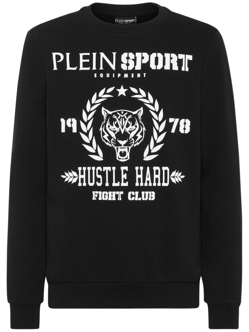 Plein Sport logo印花棉质混纺卫衣 - 黑色