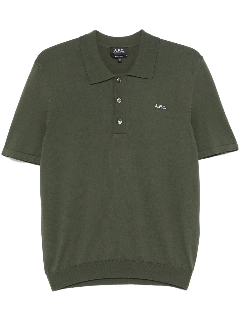 A.P.C. logo刺绣polo衫 - 绿色