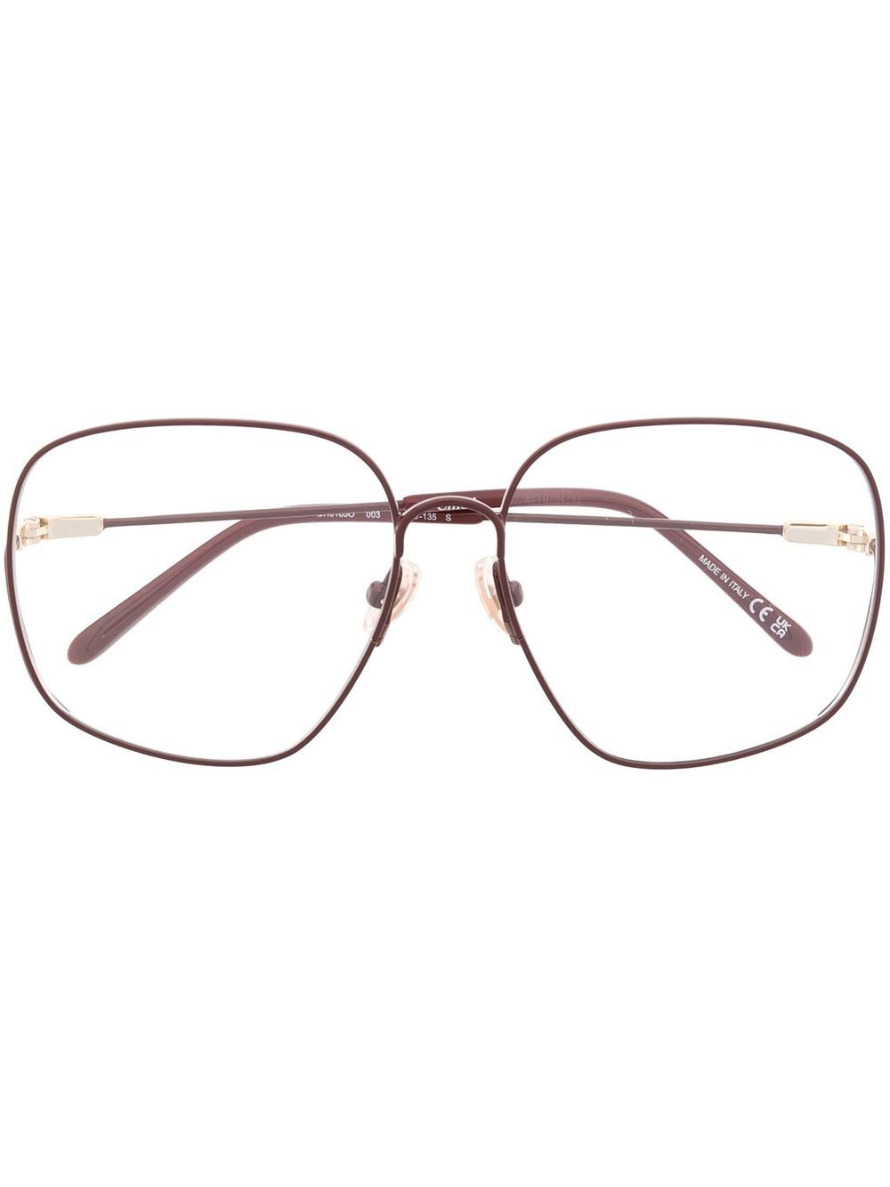 Chloé Eyewear 方框眼镜 - 金色