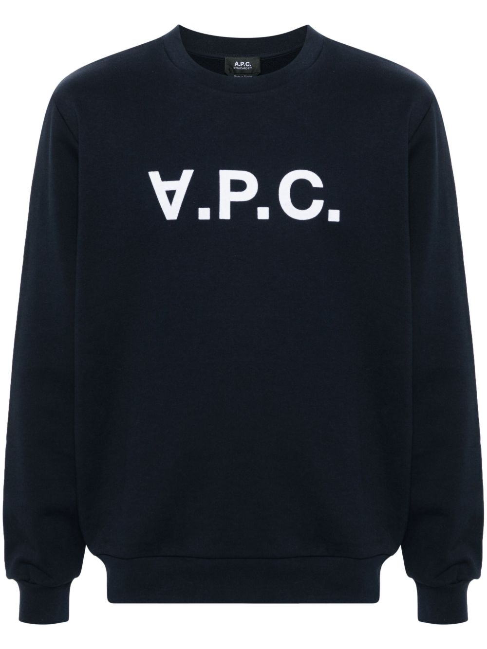 A.P.C. 植绒logo棉卫衣 - 蓝色