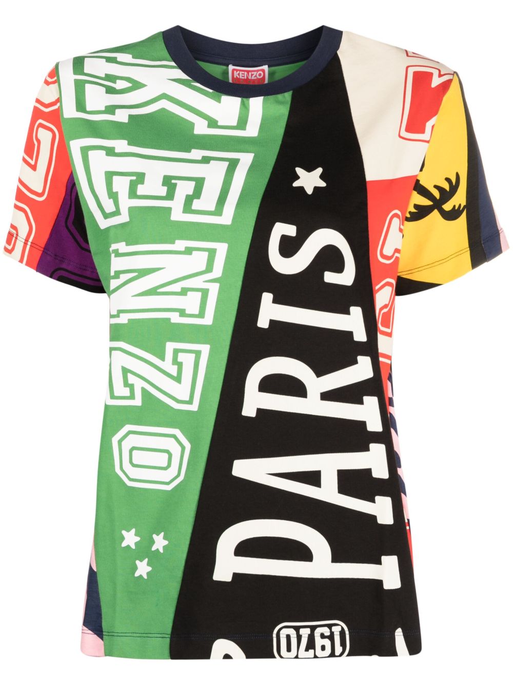 Kenzo Flag logo印花T恤 - 绿色