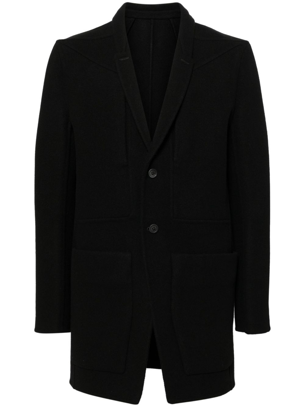 Rick Owens 初剪羊毛外套 - 黑色