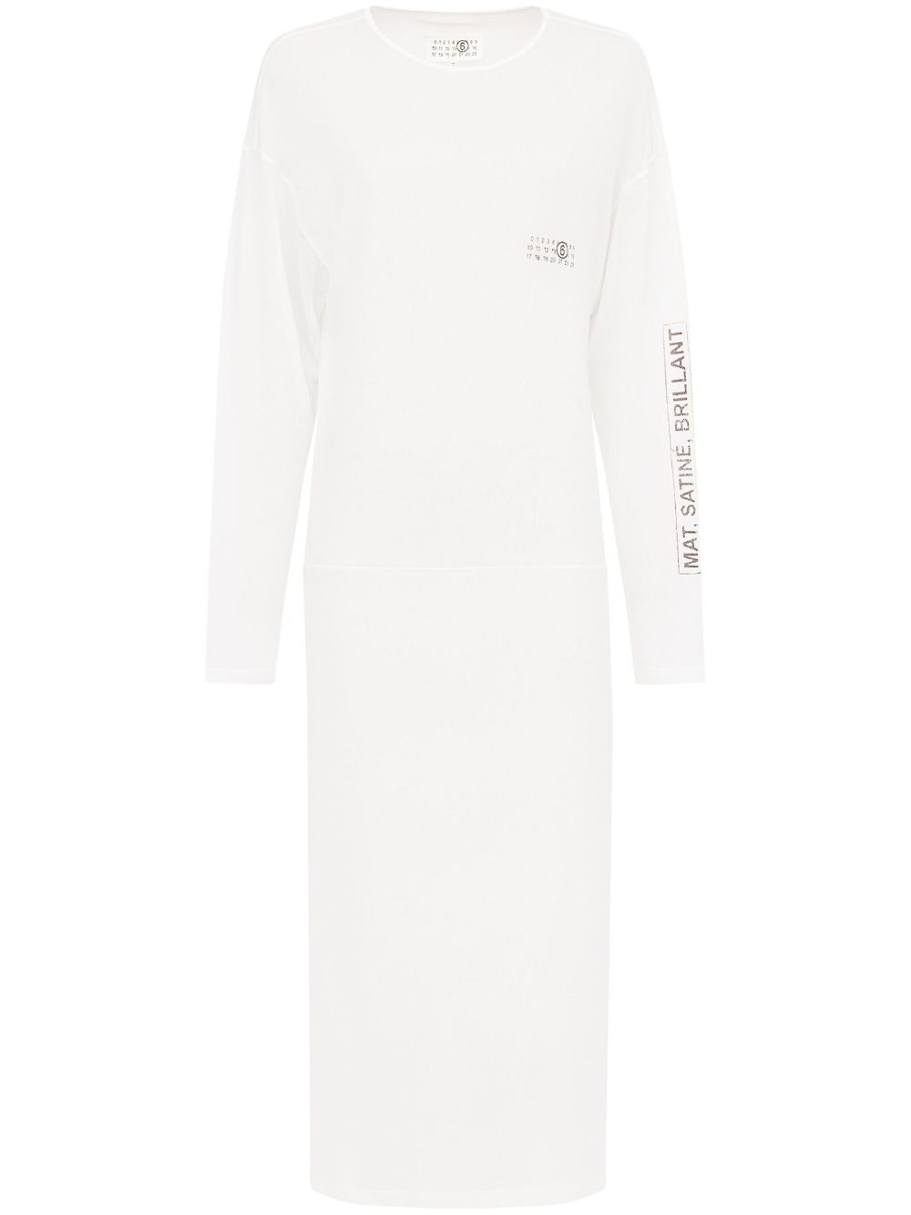 MM6 Maison Margiela 数字图案棉网纱连衣裙 - 白色