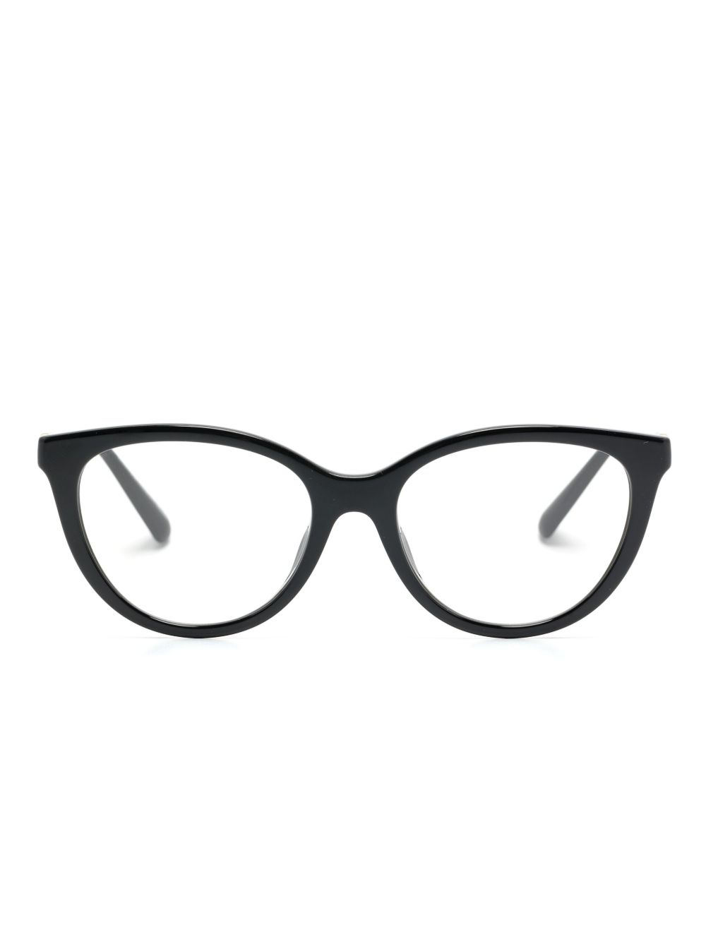 Emporio Armani 夹扣式镜片猫眼框眼镜 - 黑色