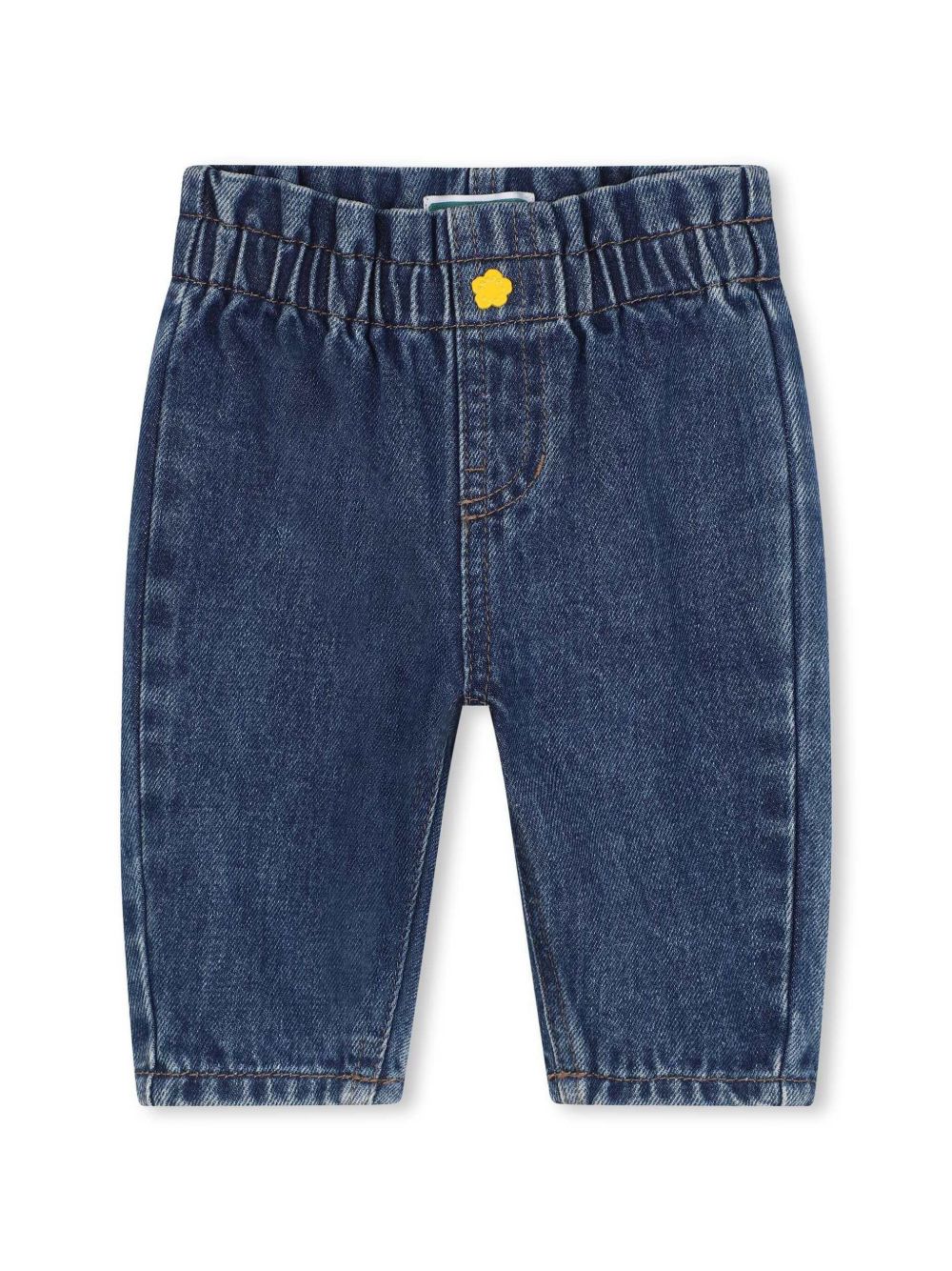 Kenzo Kids logo贴花修身牛仔裤 - 蓝色