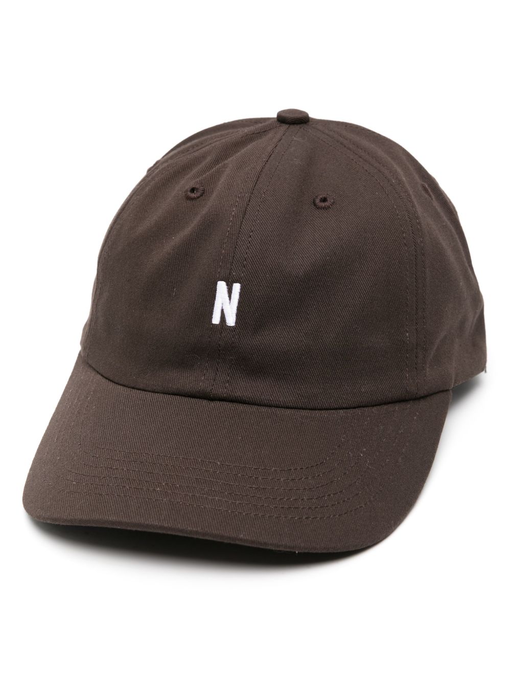 Norse Projects logo刺绣棒球帽 - 褐色