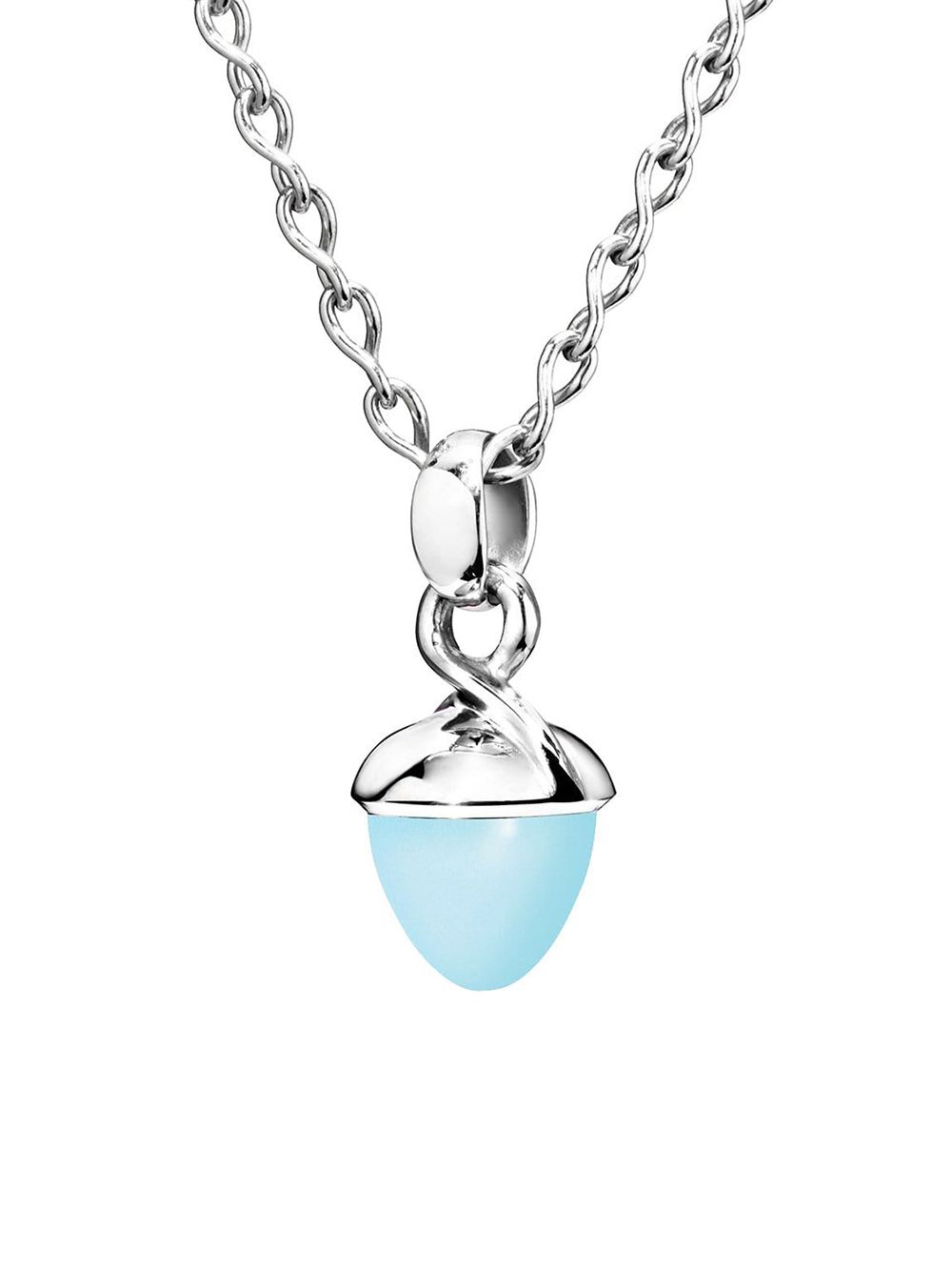 TAMARA COMOLLI Aqua Chalcedony Flamenco 18K白金吊饰项链 - 白色