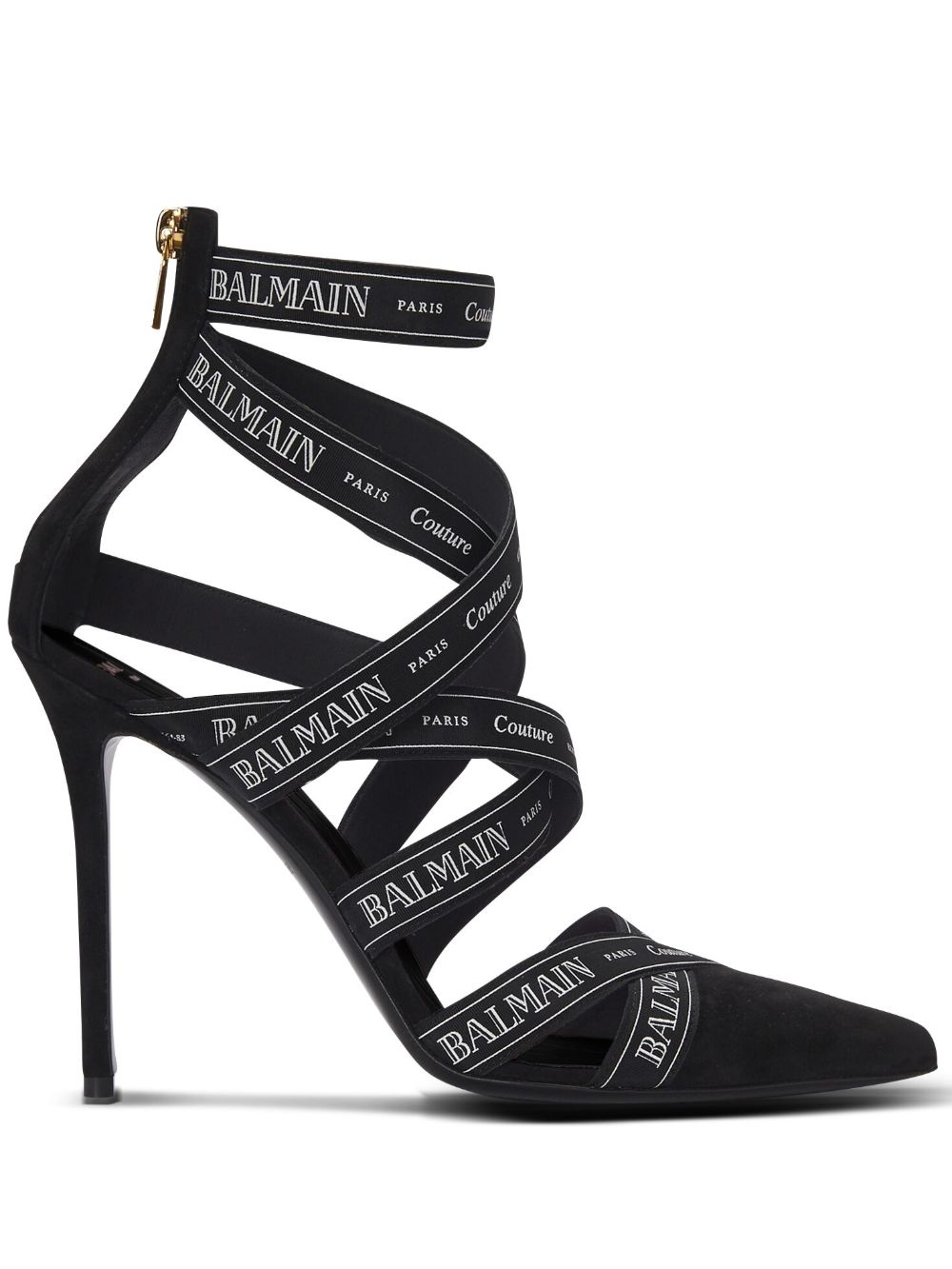 Balmain Couture Ribbon 高跟鞋 - 黑色