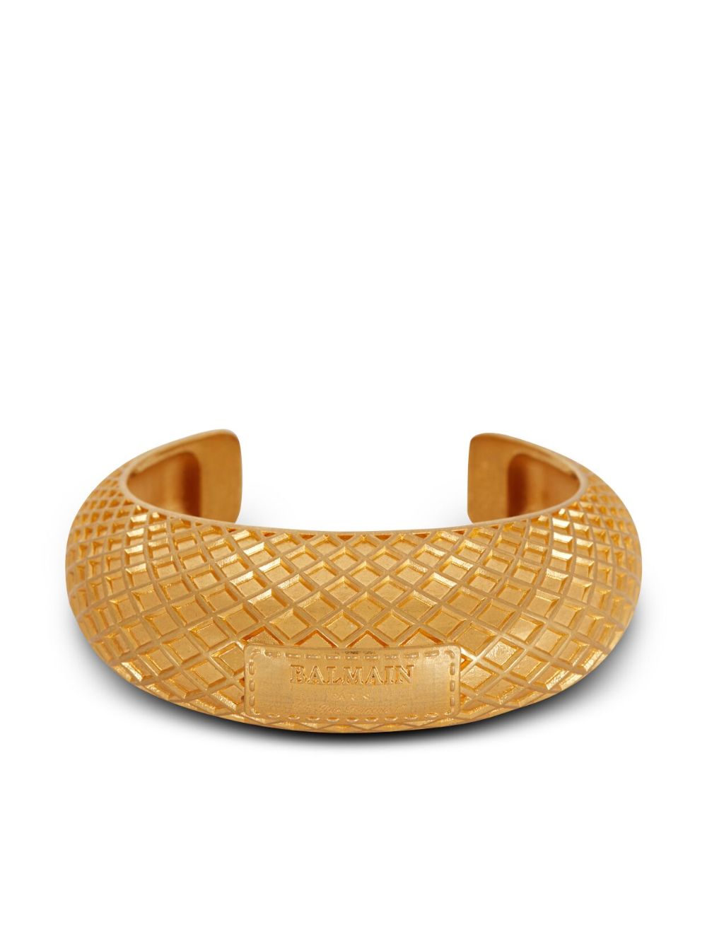 Balmain Signature Mesh logo雕刻手镯 - 金色