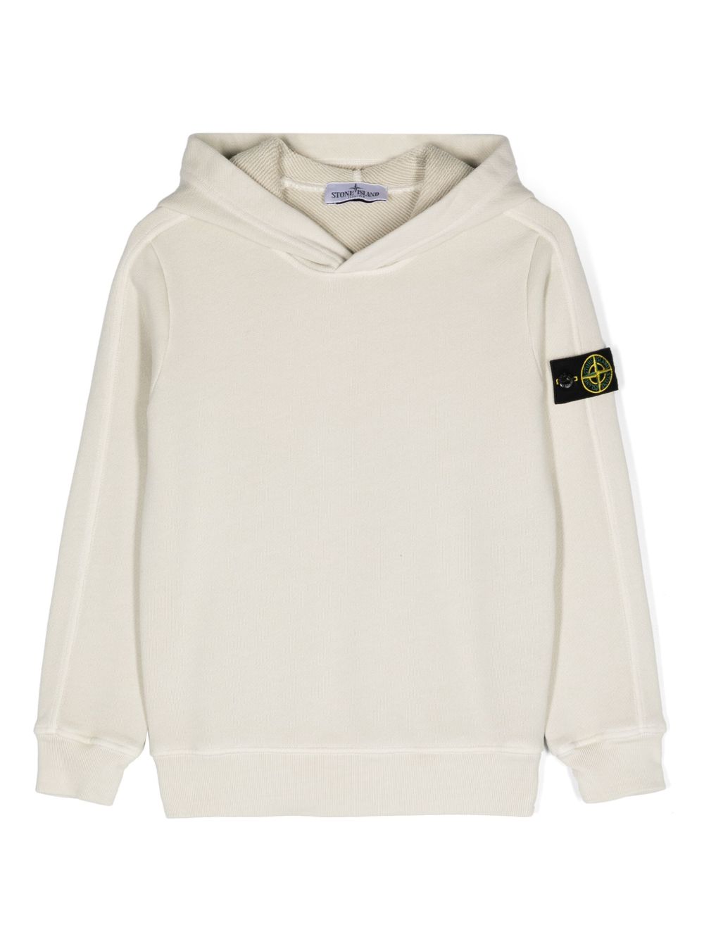 Stone Island Junior 罗盘徽章棉连帽衫 - 中性色