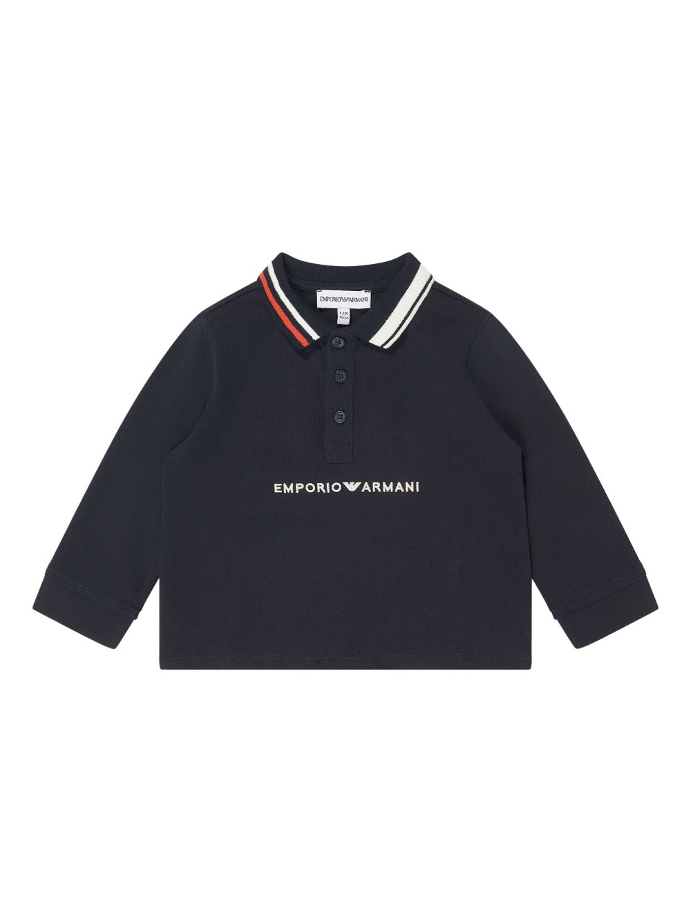 Emporio Armani Kids logo刺绣polo衫 - 蓝色