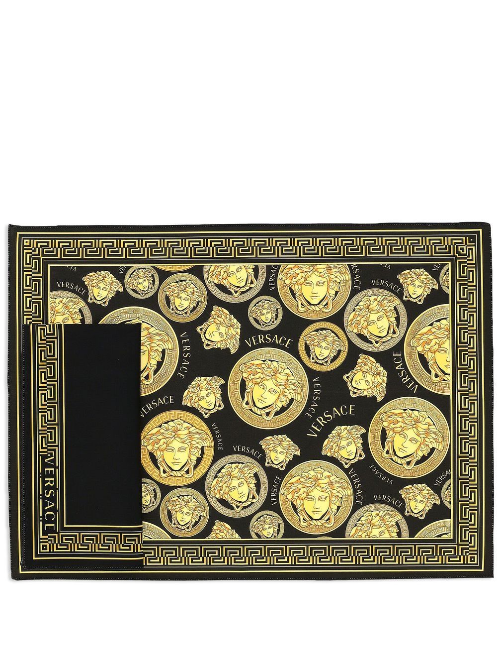Versace 范思哲 Medusa Amplified 餐巾与餐垫（两件装） - 黑色