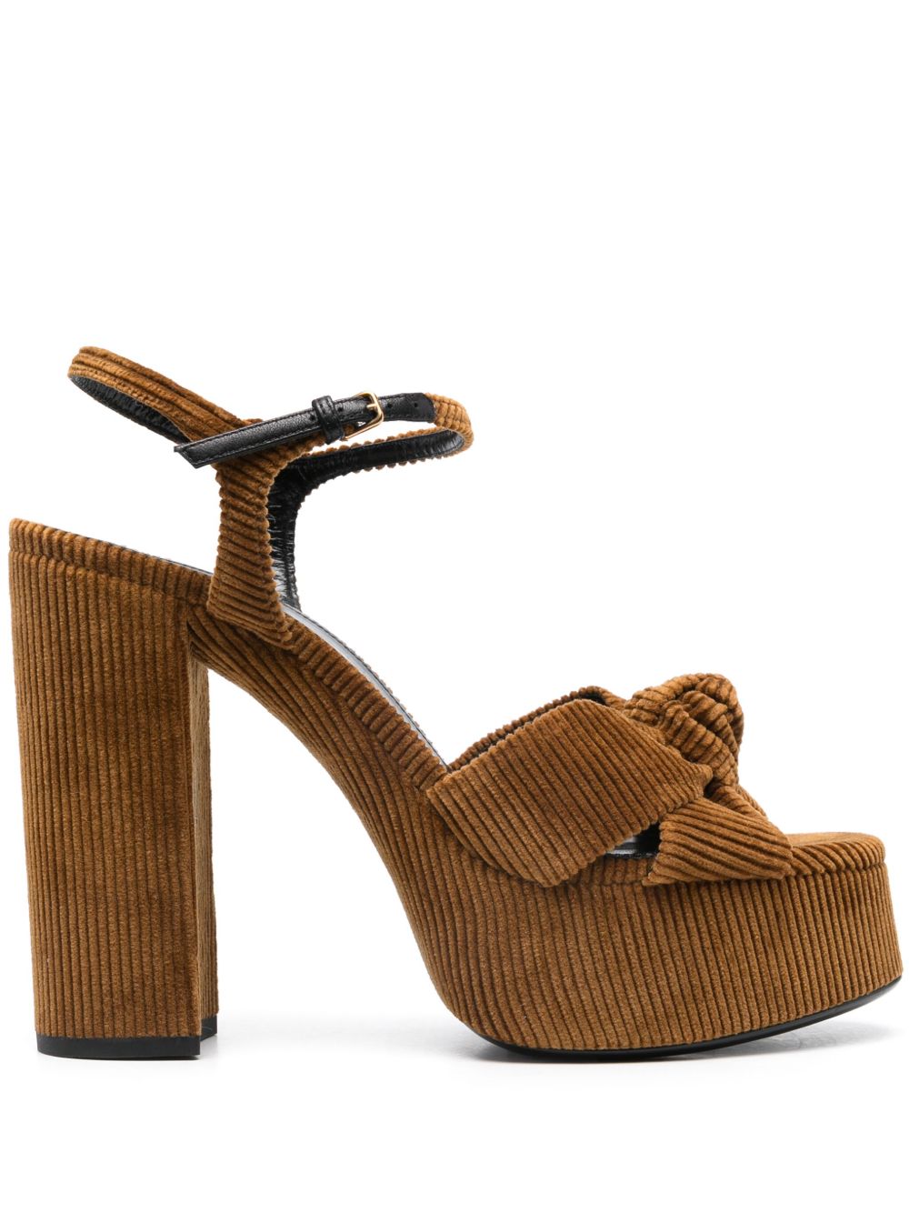 Saint Laurent 结饰细节高跟凉鞋（14厘米） - 褐色