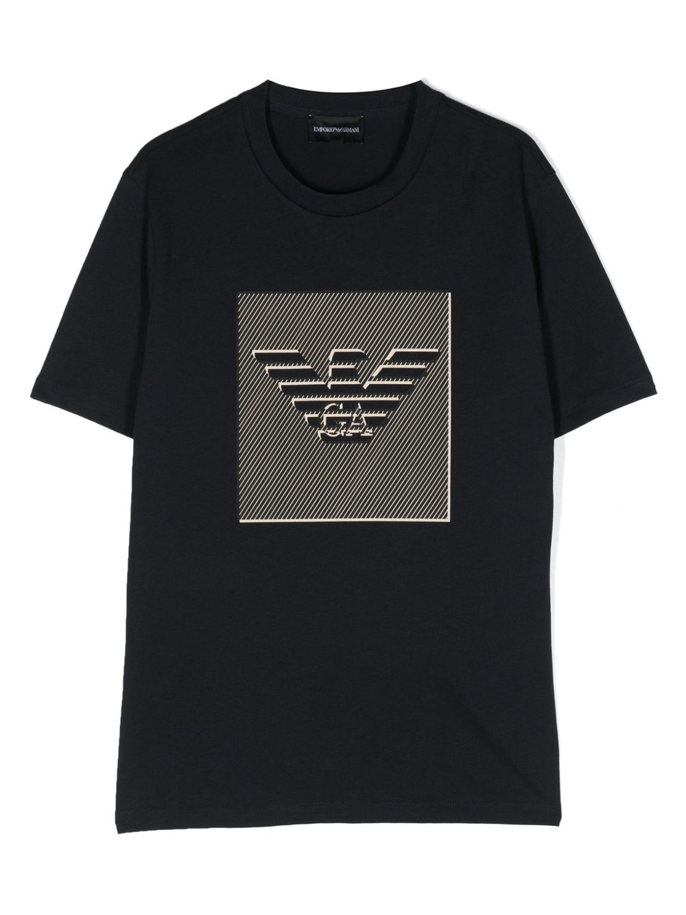 Emporio Armani Kids logo印花T恤 - 蓝色