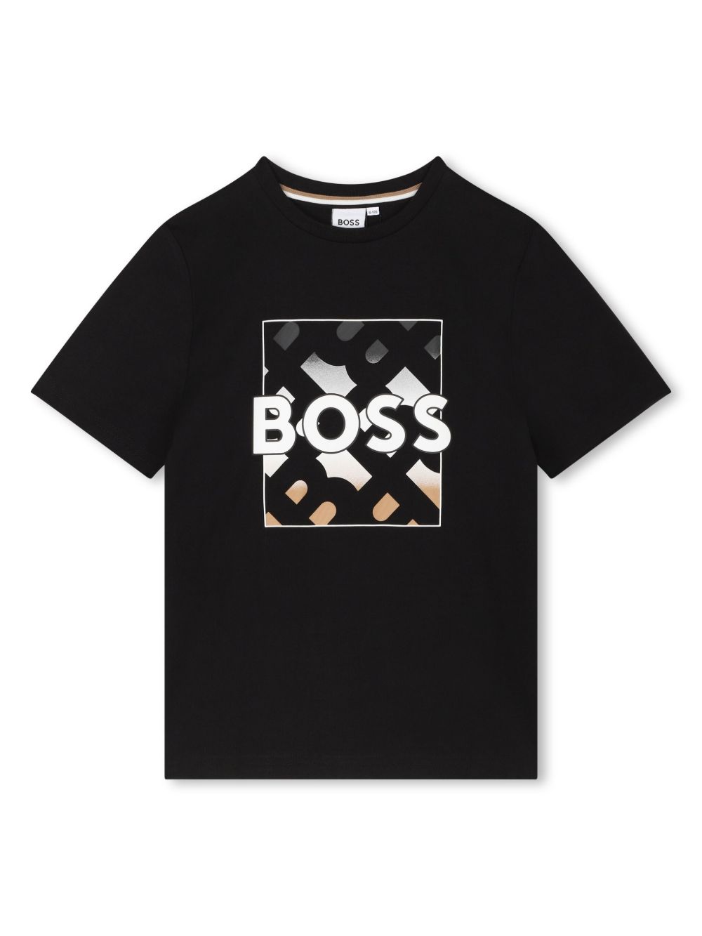 BOSS Kidswear logo印花棉T恤 - 黑色