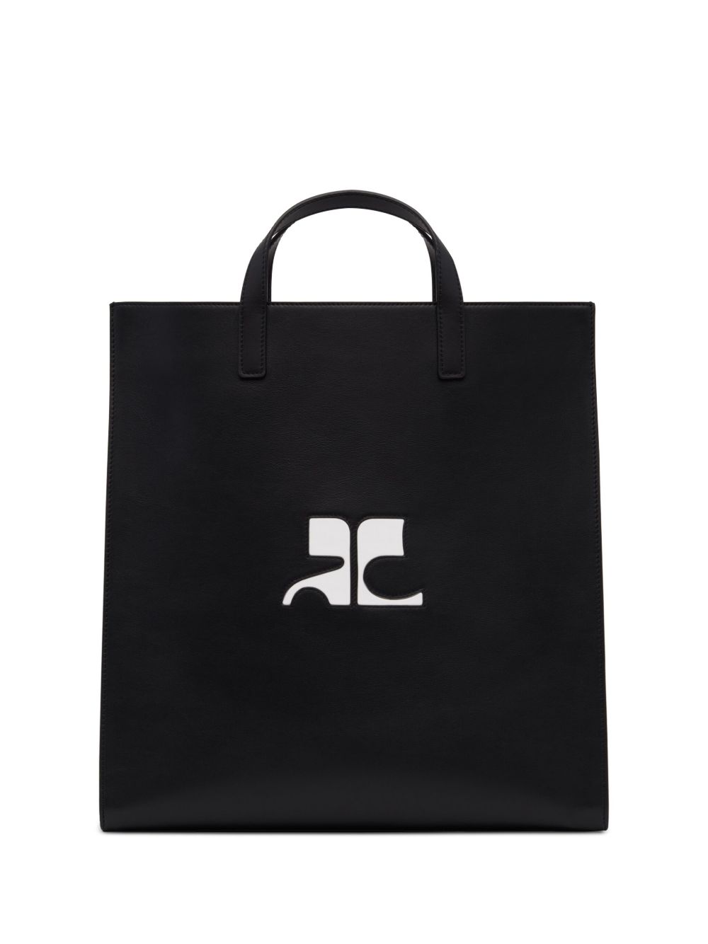 Courrèges Heritage 皮质手提包 - 黑色