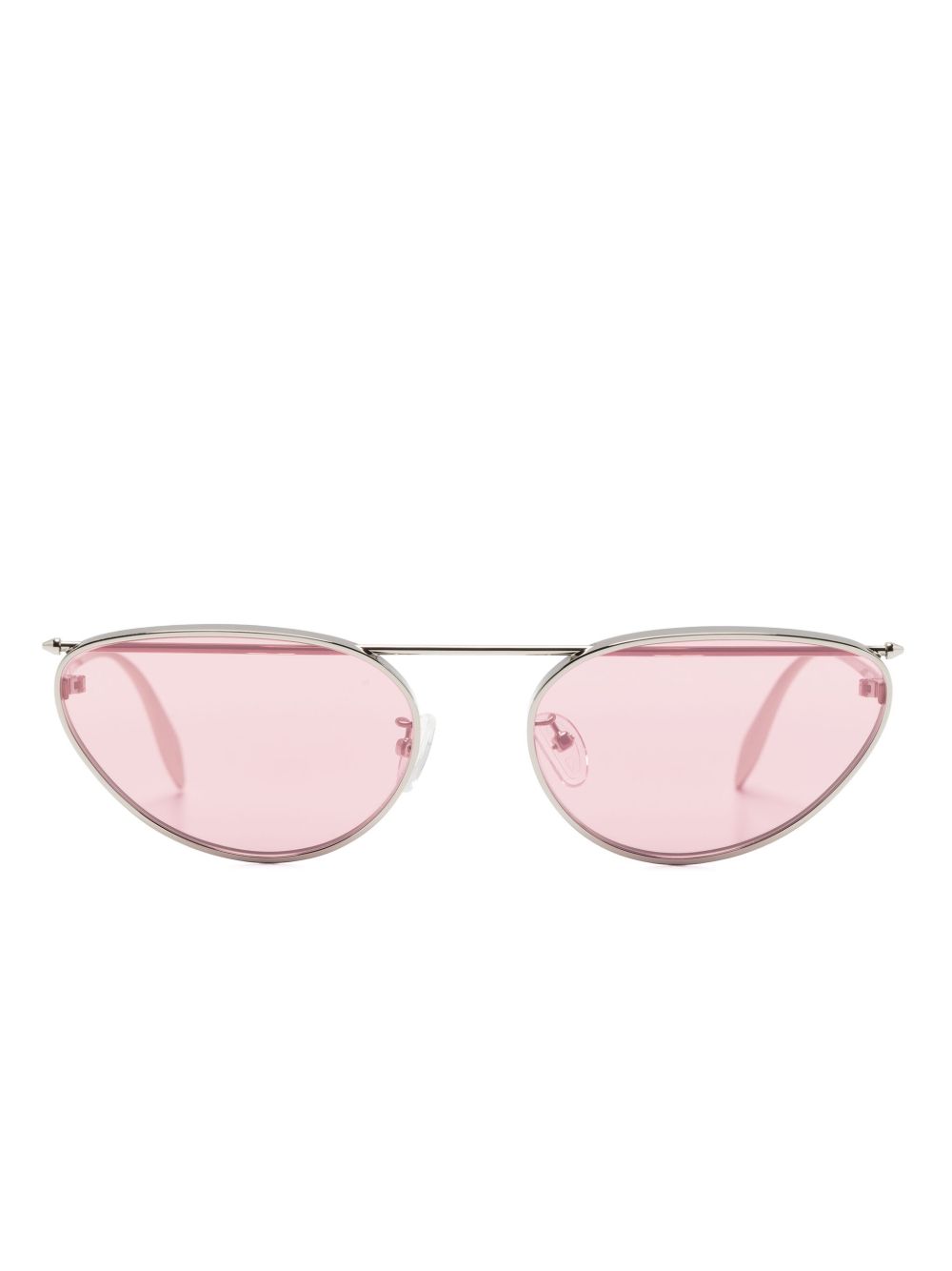 Alexander McQueen Eyewear 穿孔细节猫眼框太阳眼镜 - 银色