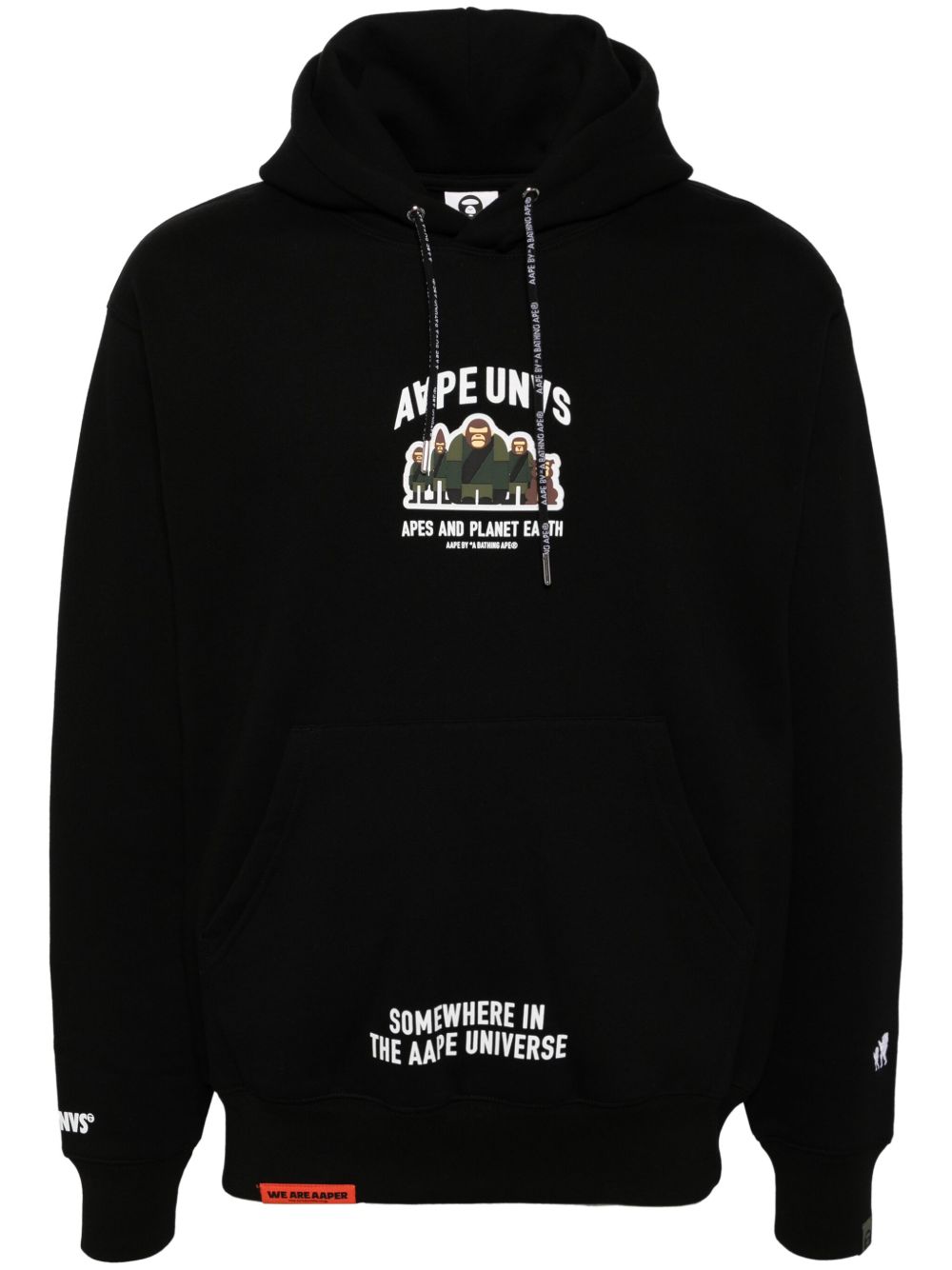 AAPE BY *A BATHING APE® logo连帽衫 - 黑色