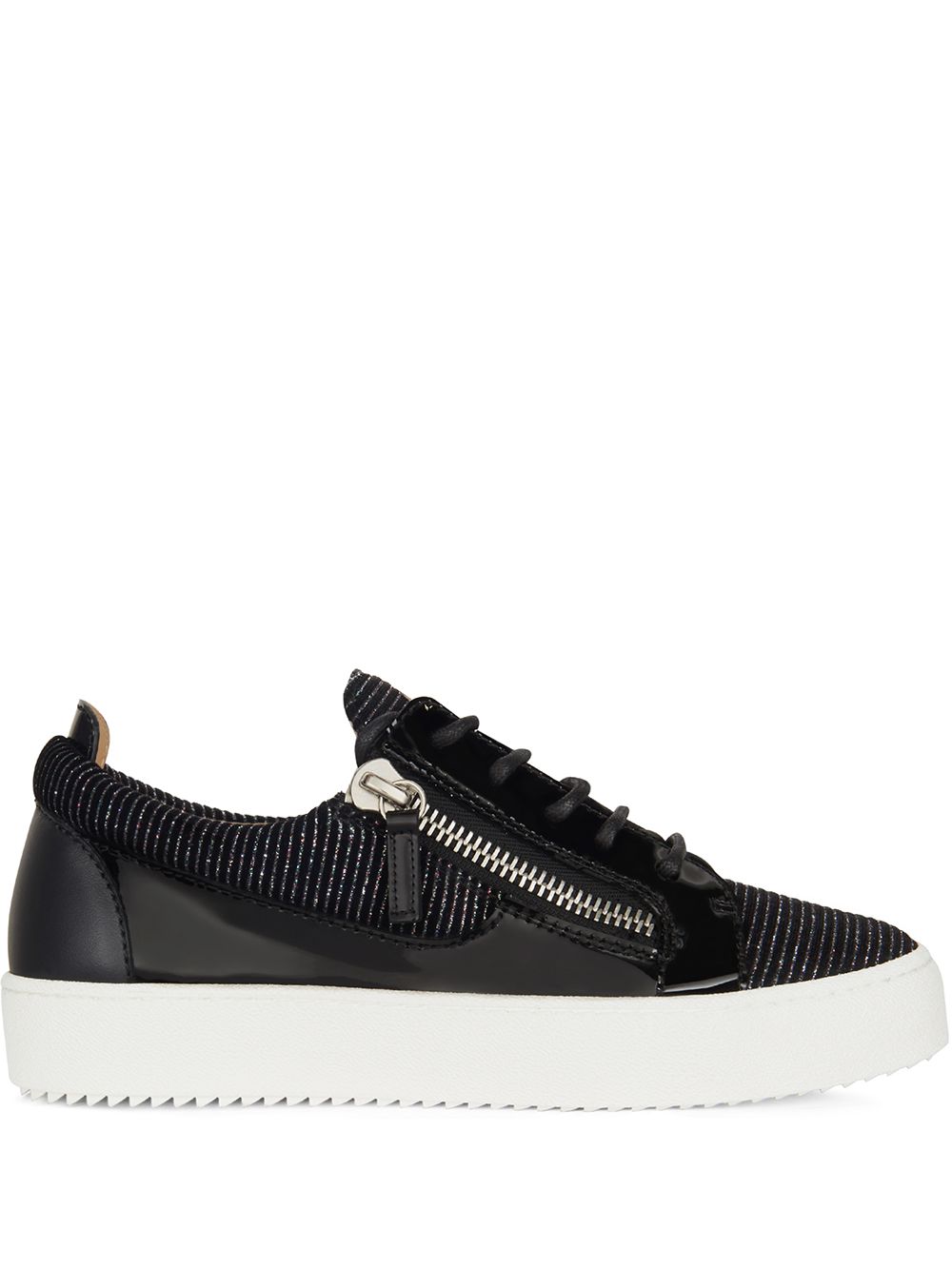 Giuseppe Zanotti Gail 丝绒低帮板鞋 - 黑色