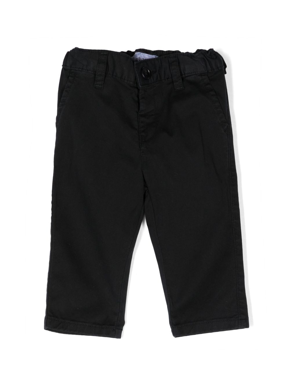 Emporio Armani Kids 中腰logo标牌直筒卡其裤 - 蓝色