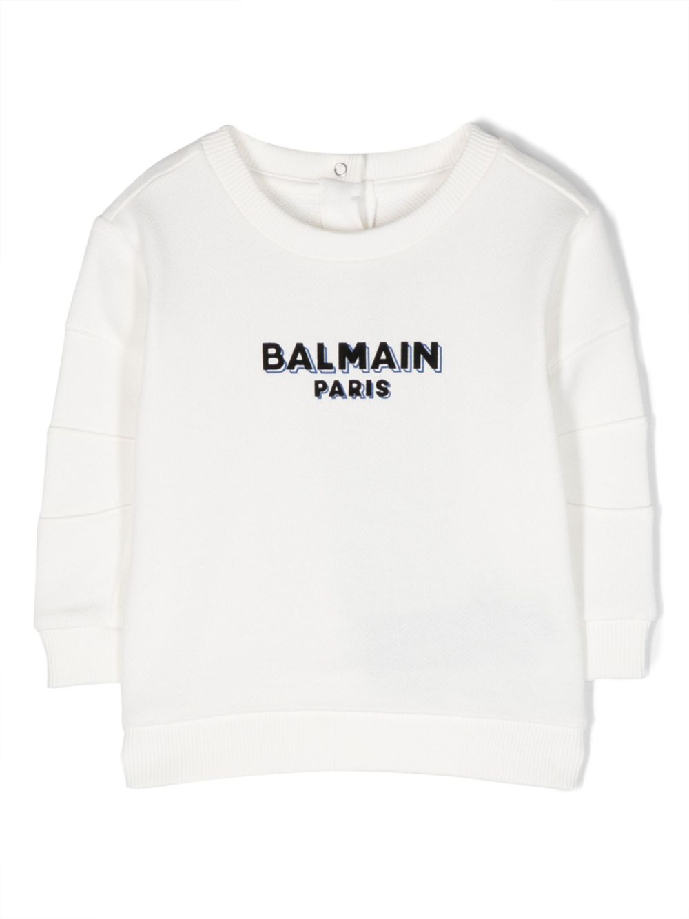 Balmain Kids logo印花棉卫衣 - 白色