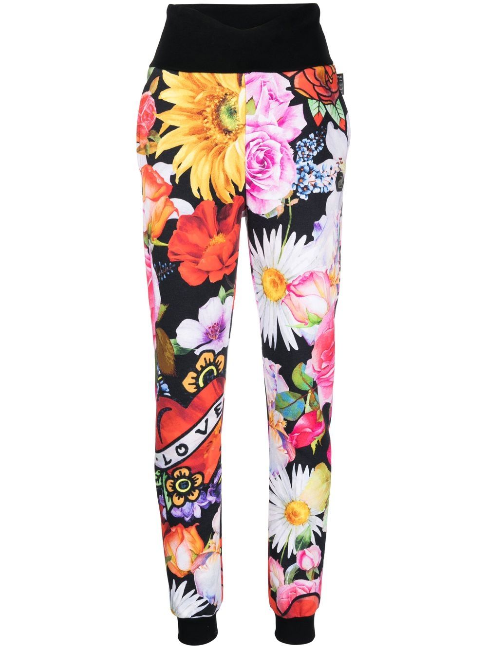 Philipp Plein 花卉印花运动裤 - 黑色