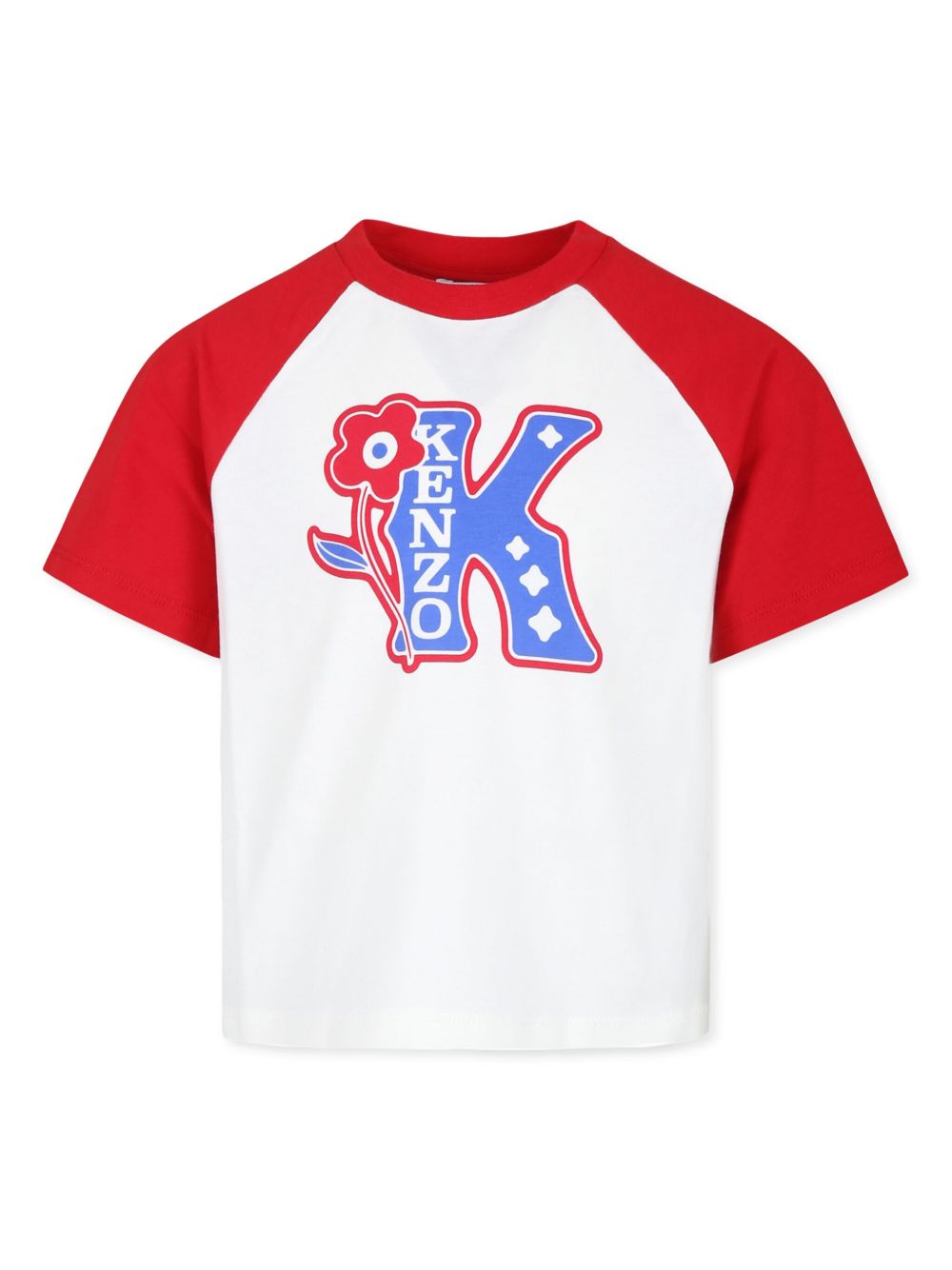 Kenzo Kids logo印花棉T恤 - 白色