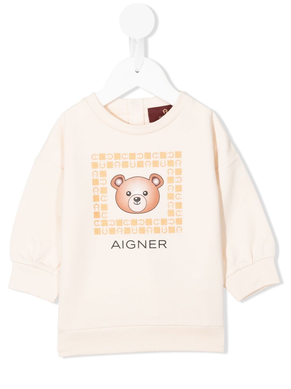 Aigner Kids logo印花长袖毛衣 - 中性色